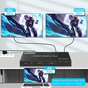 Xput Hochwertiger HDMI 4K 60Hz Matrix 4x2 HDMI 2.0 Matrix HDMI Switch Splitter 4x2 für Heimkino system