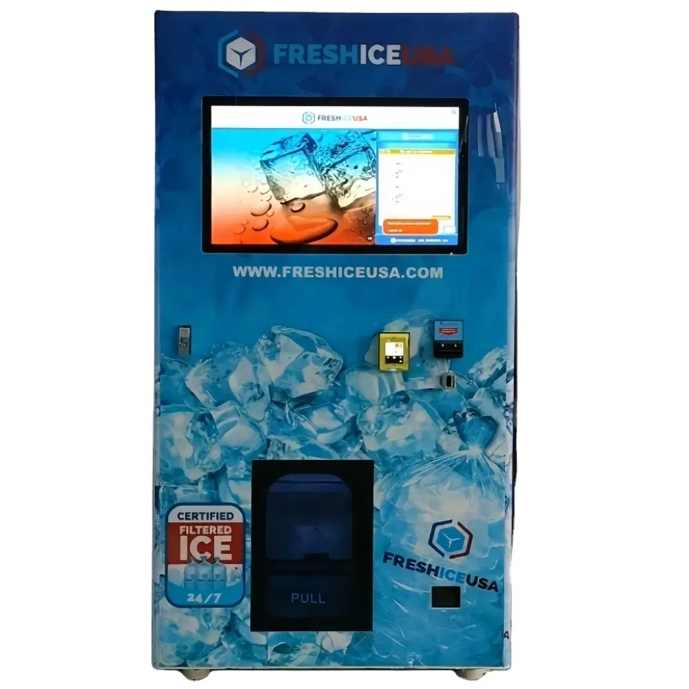 Hoge Kwaliteit Crushed Ice Atm Automaat Onbemand Met Auto Pack