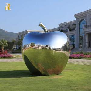 Vườn trang trí tùy chỉnh kim loại nghệ thuật điêu khắc lớn bằng thép không gỉ <span class=keywords><strong>APPLE</strong></span> tượng để bán - Product Image 1