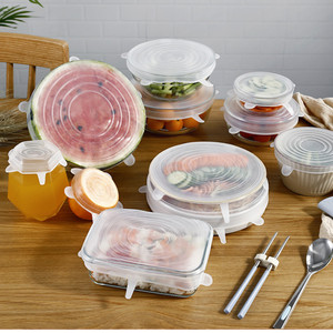 Mỹ Tốt Nhất Người Bán Lfgb Cấp Thực Phẩm Silicone Căng Nắp 6 Gói Kích Cỡ Khác Nhau Siêu Hút Bát Bìa Bằng Lò Vi Ba Tái Sử Dụng - Product Image 2