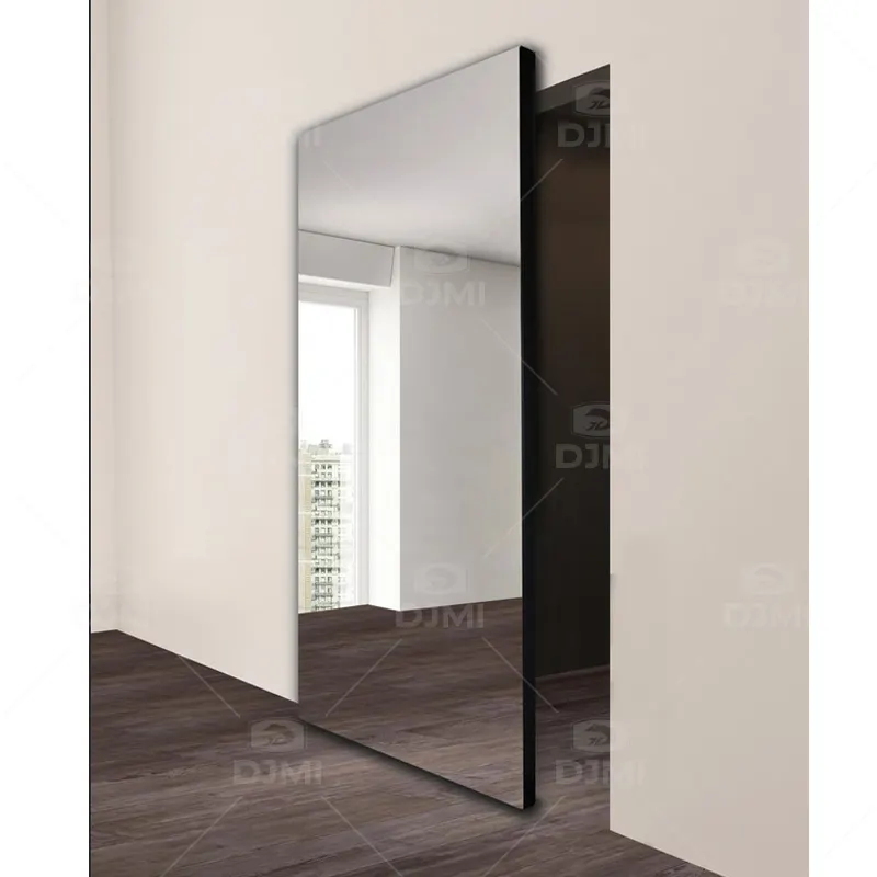 Chine villa de luxe intérieur miroir moderne porte coulissante toilette sans cadre porte coulissante intérieure chambre à coucher porte coulissante