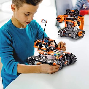 Flytec yapı oyuncaklar 392 adet bilim öğrenme eğitim yapı taşları DIY 3 in 1 paletli Racer RC araba tankı Robot oyuncaklar kiti - Product Image 5