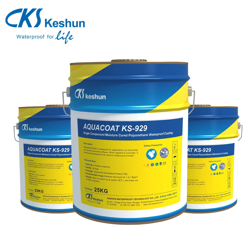 Bàn Chải Xô CKS 25 Kg Lớp Phủ Chống Thấm Nước Cho Mái Polyurethane Một Thành Phần Áp Dụng