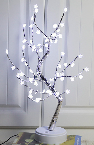 60l snowflake tree light-silver branch-white light