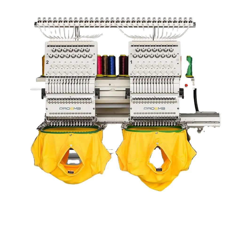Профессиональная вышивальная машина 1200 об/мин, 12 игл, вышивальная машина, компьютеризированная вышивальная машина с 2 головками