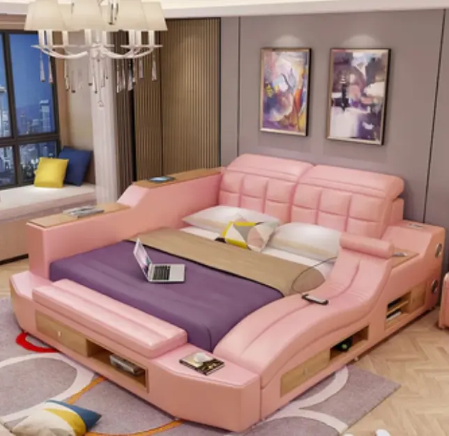 Armazenamento ajustável cama cama quadro rainha elétrica com gêmeo preto 180 alto branco bedframe adolescente menina cama rosa quente cabeceira gêmea