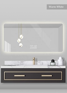 Espejo inteligente LED impermeable con pantalla táctil, pronóstico del tiempo - Product Image 6