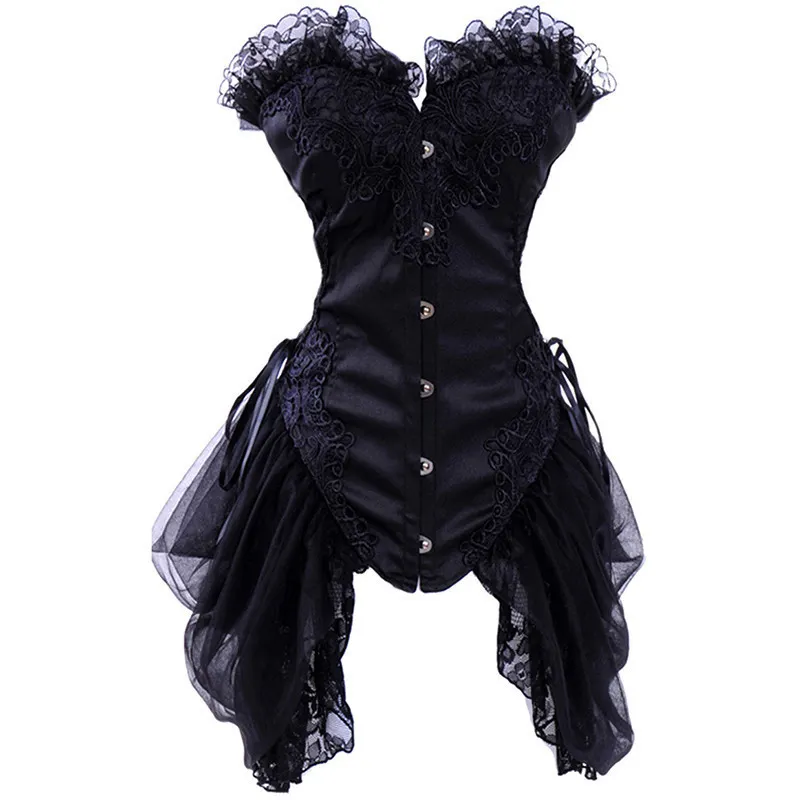 Party Club Schwarz Sexy Gothic Bra lette Korsett Femme Trendy Frauen Über brust Bustier Mode Schnür Korsett Top Mit Kleid