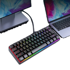 Mini có dây RGB 61-Keys 60% chơi game bàn phím USB 3.0 giao diện màng hoạt động đa-key chống bóng mờ nhựa Máy tính để bàn sử dụng OEM - Product Image 4