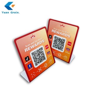 Kunden spezifischer 13,56 MHz NFC-Ständer Acryl-PVC-Chip für kontaktlosen RFID-QR-Code-Überprüfung ständer für Google Facebook-Bewertungen - Product Image 3