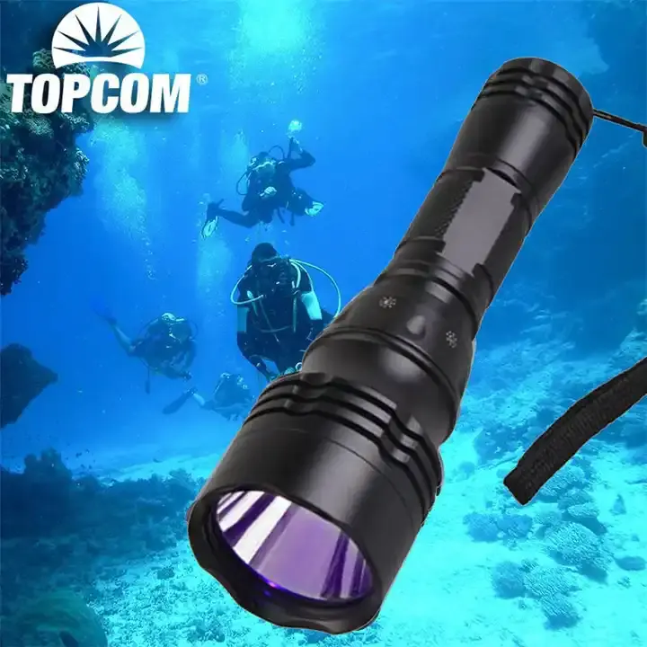전문 IPX8 다이빙 장비 395nm UV 수중 사진 스쿠버 라이트 낚시 UV 다이빙 손전등