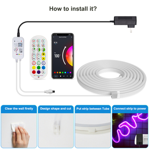 Tira <span class=keywords><strong>LED</strong></span> de luces de neón de 10 metros, 12V, 24V, decoración de habitación, Alexa, Google Home, inteligente, Tuya, WiFi inteligente, Bluetooth, RGB, cuerda de luz de neón - Product Image 5