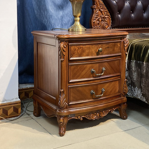 Cổ Sang Trọng Bàn Đêm Với Ngăn Kéo Phong Cách Châu Âu Nhà Bàn Đầu Giường Cho Phòng Ngủ Ba Ngăn Kéo Đêm Đứng Cho Khách Sạn - Product Image 4
