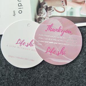 Custom <strong>Round</strong> Thank You Gift Tags Paper <strong>Hang</strong> Tag With <strong>String</strong> <strong>Loop</strong>, Garment Accessories Clothing Tag Gold Foil Hangtag With Logo - Product Image 3
