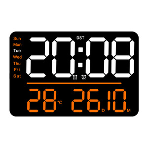 Großes Display Digital Analog Schreibtisch uhr Countdown Timer Temperatur Luft feuchtigkeit Anzeige Kalender Alarm Moderne Kunststoff Wanduhr - Product Image 6