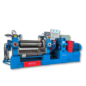 Effiziente Zwei-Rollen-Gummi platten mühle mit CNC-gefräster, einstellbarer Roll klappe und Sicherheits funktionen mit variabler Geschwindigkeit regelung - Product Image 1