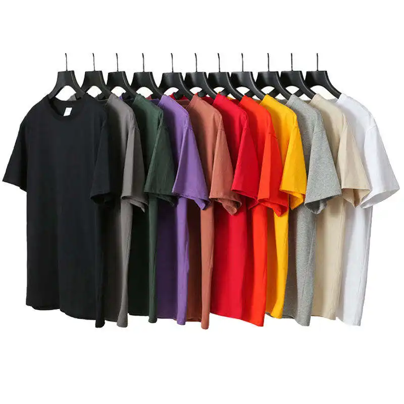 מפעל סיטונאי מותאם אישית חולצות ריקות לגברים בגדי רחוב 100% כותנה צווארון צווארון בגודל פלוס חולצות טריקו רגילות לגברים