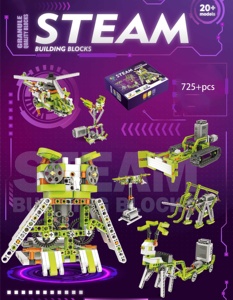 2025 nuevo juguete educativo STEM creativo DIY programación de doble motor bloques de construcción eléctricos bloques de construcción de montaje mecánico