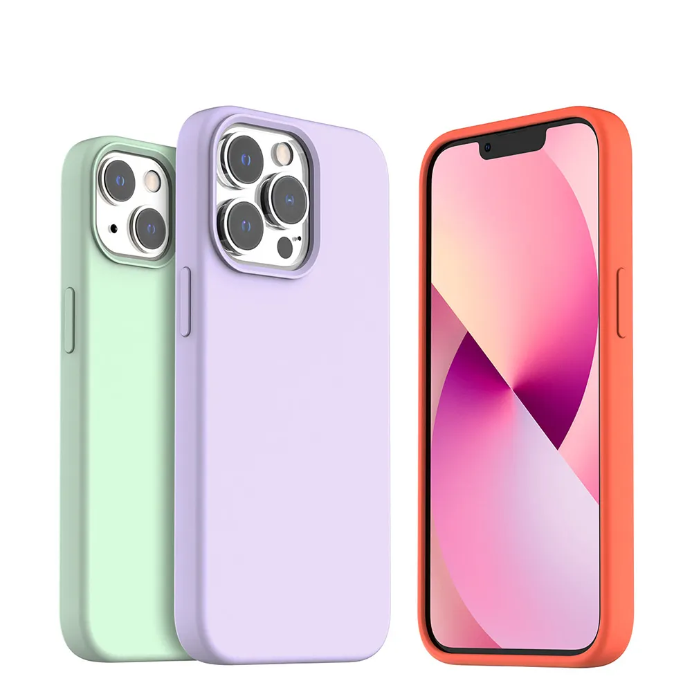 Funda de silicona líquida para iPhone, carcasa delgada ligera con logotipo personalizado para iPhone 13 14 Promax