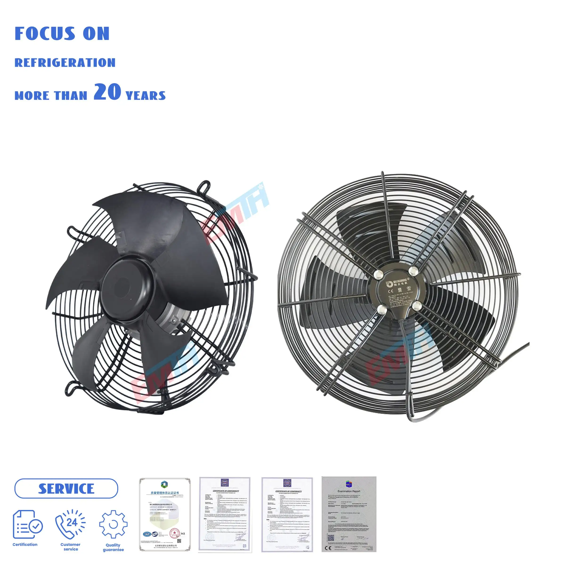 High Performance AC aluminum alloy frame steel blades low noise compact ac axial flow fan