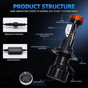 H4 9003 H7 100W Mini projektör 3D Lens motosiklet ve otomobil Hi/Lo işın yüksek performanslı Canbus LED far dönüşüm kiti - Product Image 5