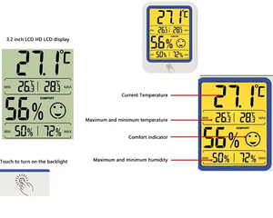 Estación meteorológica doméstica con pantalla Digital MAX/MIN Sensor de temperatura LCD higrómetro retroiluminación de uso interior - Product Image 4