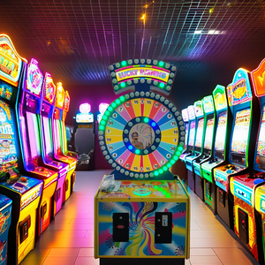 Dijital baskılı Metal ve plastik eğlenceli Spin tekerlek deneyimi ile çocuklar sikke itici makine için şanslı dönüm Spin Arcade oyunu - Product Image 2