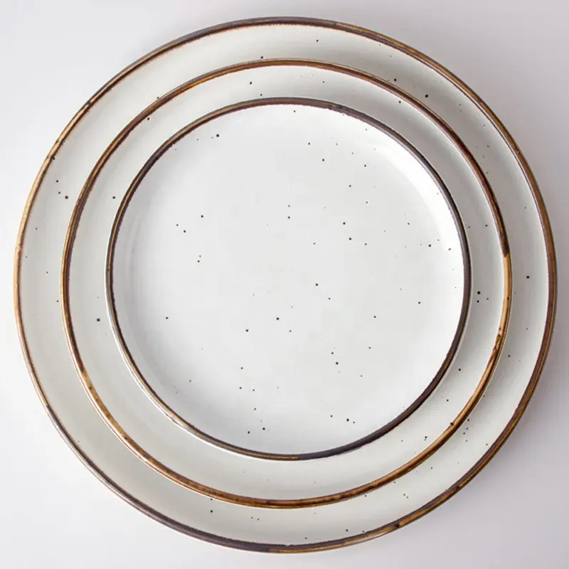 Catering otel seramik yemek tabağı toptan restoran seramik plakalar renkli porselen yuvarlak servis tabağı