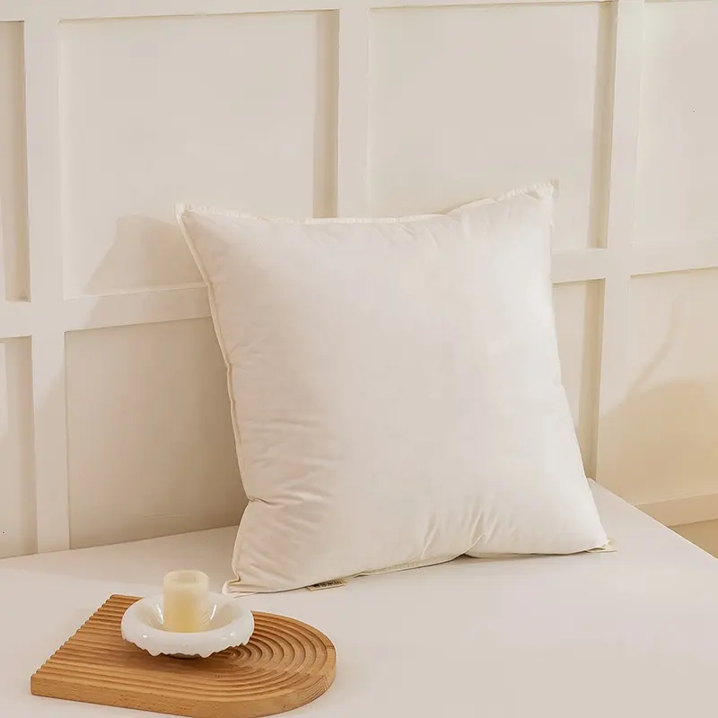 Оптовая продажа, дешевая хлопчатобумажная ткань для наполнения 90% белого утиного пера, диванные подушки