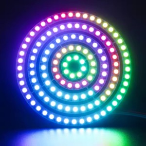 DC5V วงกลม LED 8 16 24 35 45สีแบบ WS2812B พร้อมวงจร WS2812วงแหวน RGB พิกเซลแบบแอดเดรส - Product Image 1