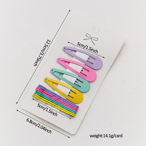 时尚简约6件套/12件套发夹女孩彩色简单发夹发饰套装 - Product Image 4