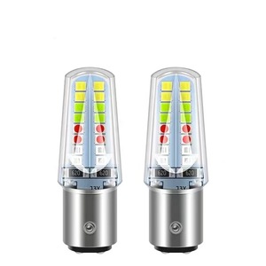 New <strong>12V</strong> Motorcycle <strong>LED</strong> P21/5w Bay15d 1157 2835-32SMD RGB Strobe Tail Stop Light Bulb Blue Car Brake Bulb <strong>Red</strong> Lens Flashing Light - Product Image 1
