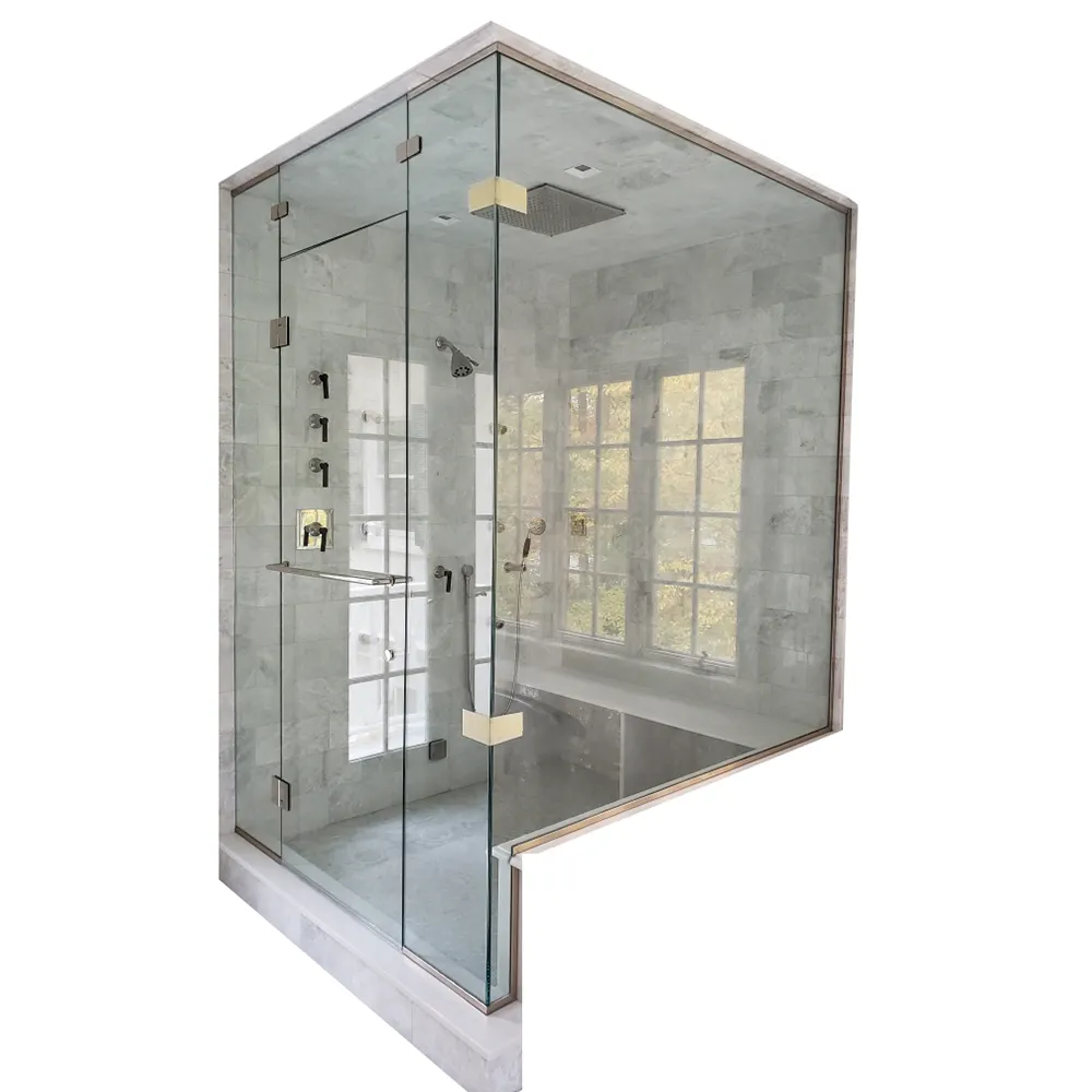 高品質強化ガラスバスルームドアバスシャワーバスタブスクリーンウォークインファンタスティック強化ガラスシャワースクリーンガラスドア