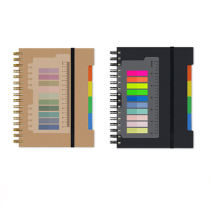 Wholesales 6.3&quot;x 8.2&quot;, A5 Hardcover Notebook College Ruled <strong>Large</strong> Spiral Notebook Pocket Transparent <strong>Sticky</strong> <strong>Note</strong> with Ruler - Product Image 1