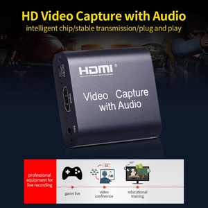 Tarjeta de captura de video HD con audio HD a USB2.0 Tarjeta de captura Entrada 4K Salida de 1080P Soporte Transmisión en vivo Juego Captura de video Negro - Product Image 3