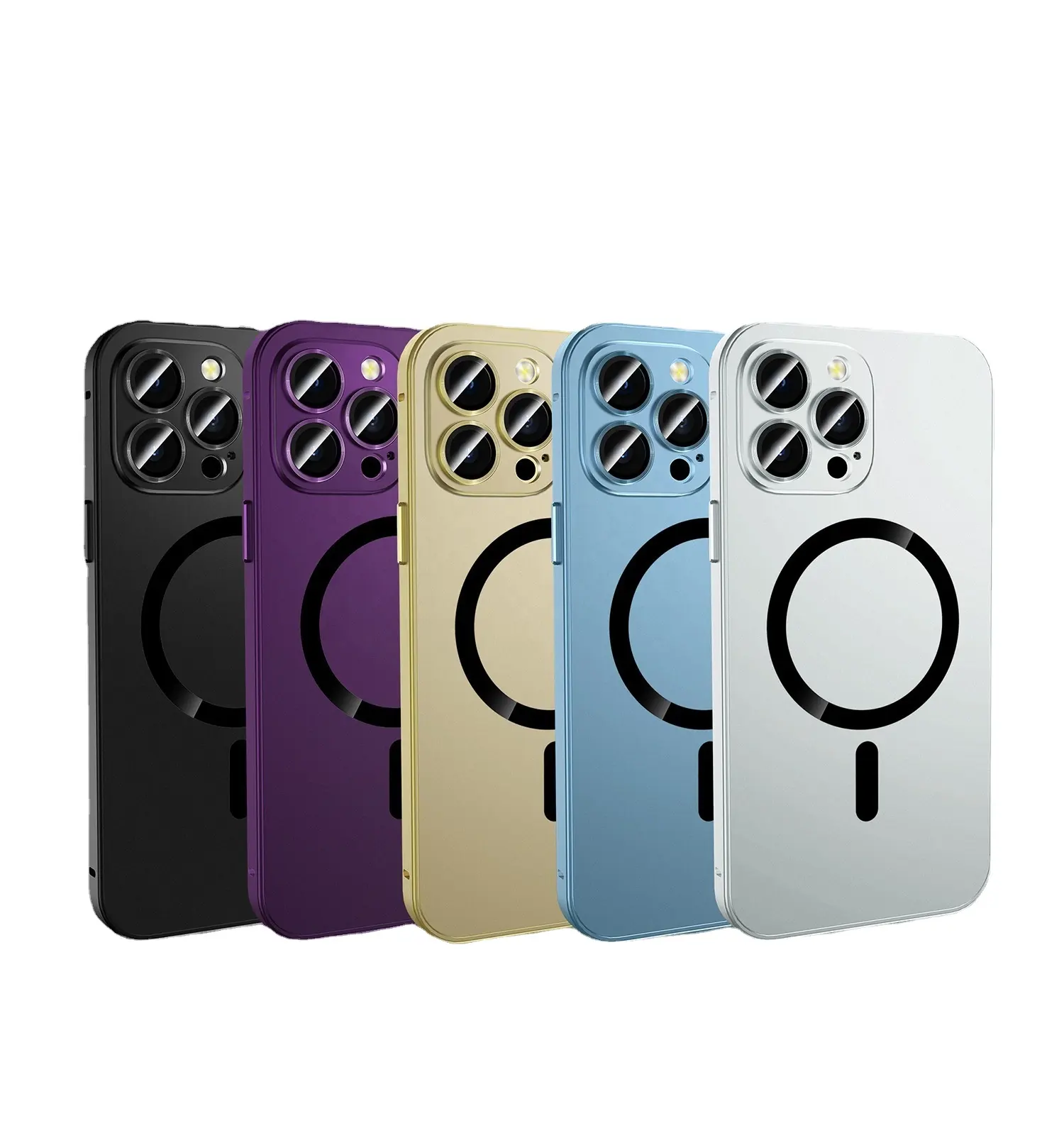 Aluminiumlegierung magnetische Telefonhüllen für iPhone 15 14 13 12 Pro Max 2 in 1 stoßfeste magnetische Schutzhülle