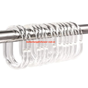 Phòng tắm Rod C Shaped Trắng/rõ ràng nhựa rèm tắm Nhẫn <span class=keywords><strong>Hooks</strong></span> cho văn phòng Phòng phòng ngủ lều Windows Rèm Hanger - Product Image 4
