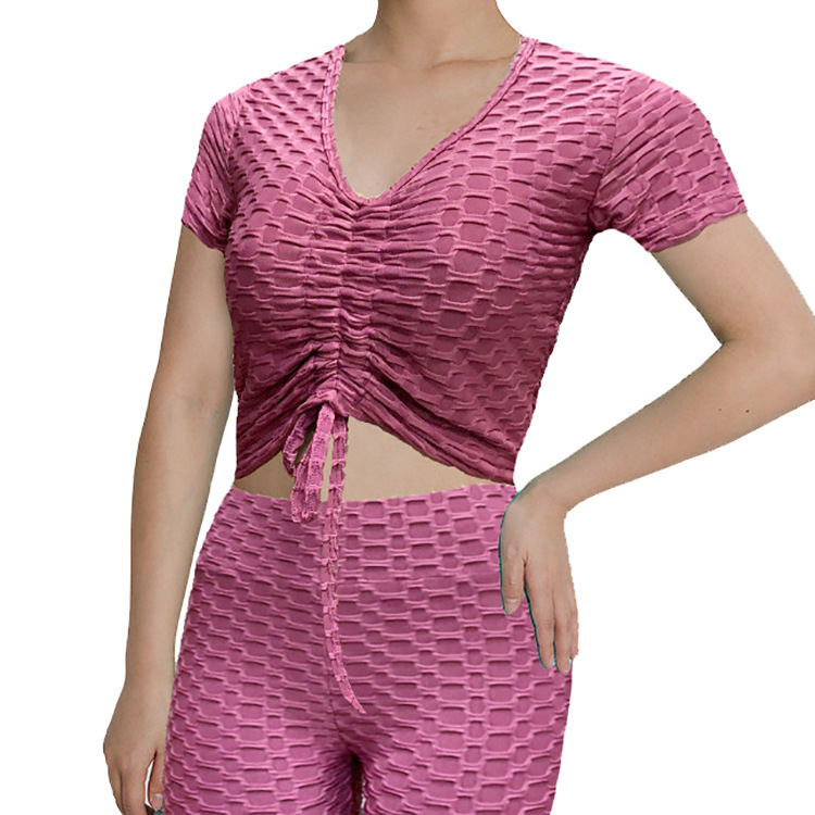 Polvo de frijol burbuja, manga corta (chaqueta con cordón ajustable)