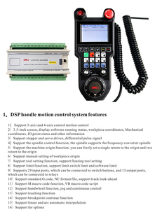 Sistema CNC DSP Controlador CNC de mano Fácil operación CNC Enrutador de madera Grabado de metal Jade Tallado 3 ejes Controlador de 4 ejes