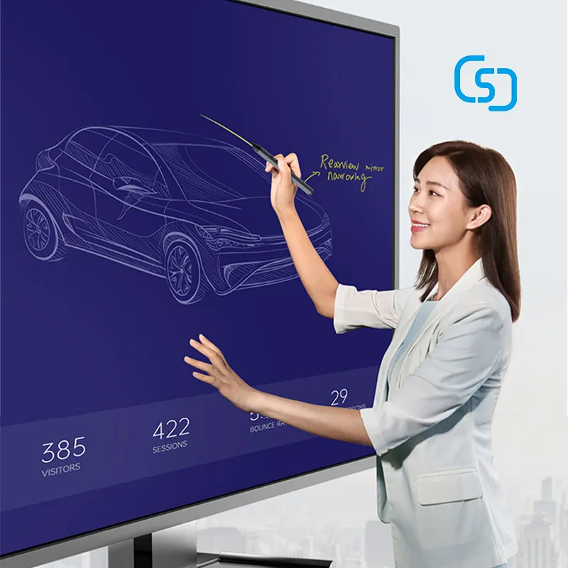Ultra Hd 65 75 86 100 Inch Touchscreen Lcd Digitaal Display Draagbaar Interactief Paneel Smart School Whiteboard Voor Conferentie