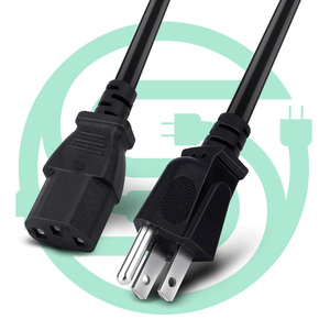 5 Ft Standard Computer Power <strong>Cord</strong> (NEMA 5-15P to IEC 320 C13) - <strong>18</strong> <strong>AWG</strong> Replacement AC Power Cable for PC or Monitor 125V 10A - Product Image 1