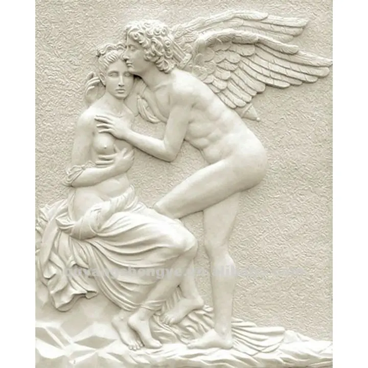 Decorazioni per Villa in arenaria parete d'angelo scultura in materiale di marmo naturale al 100%