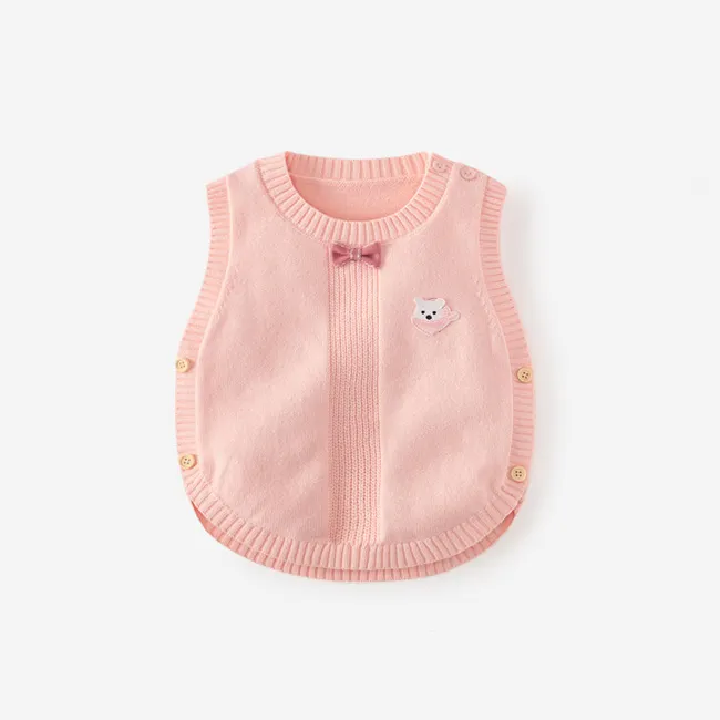 Custom baby vest multi color versatile warm girls knitted vest