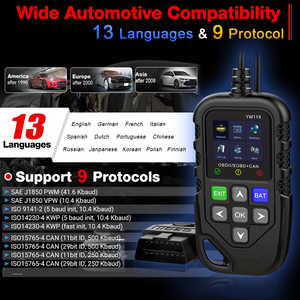 适用于所有汽车的全OBDII/EOBD CAN模式YM119 OBD II读码器扫描仪自动诊断工具适用于12v车辆 - Product Image 6