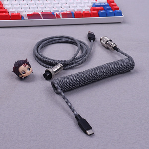 马卡龙彩色电缆usb c键盘USB飞行员键盘电缆转换器ps2至usb盘绕机械键盘电缆 - Product Image 2