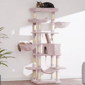 サボテンキャットツリー68インチ大型マルチレベル屋内キャットタワー2幅広ぬいぐるみとまり木猫コンドスクラッチボード大きな洞窟HCT025CA