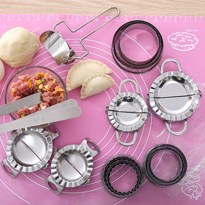 Dụng Cụ Làm Bánh Manjia Bánh Bao Khuôn Ép Bằng Tay Khuôn Làm Bánh Bằng Thép Không Gỉ Bộ Dụng Cụ Làm Bánh Bao Nhồi Muỗng Bột Vòng Cắt - Product Image 1
