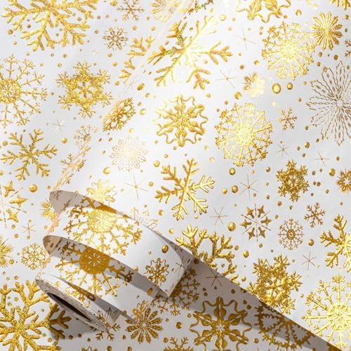 Gold Snowflake on White