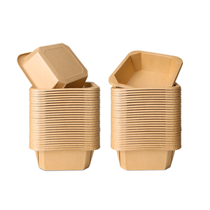 优质一次性餐具环保优质方形碗矩形纸托盘外卖食品 - Product Image 2