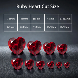 Starsgem güvercin kan kırmızı Lab yetiştirilen yakut taşlar kalp şekli doğa kesim kırmızı renk Lab yetiştirilen yakut taş - Product Image 2